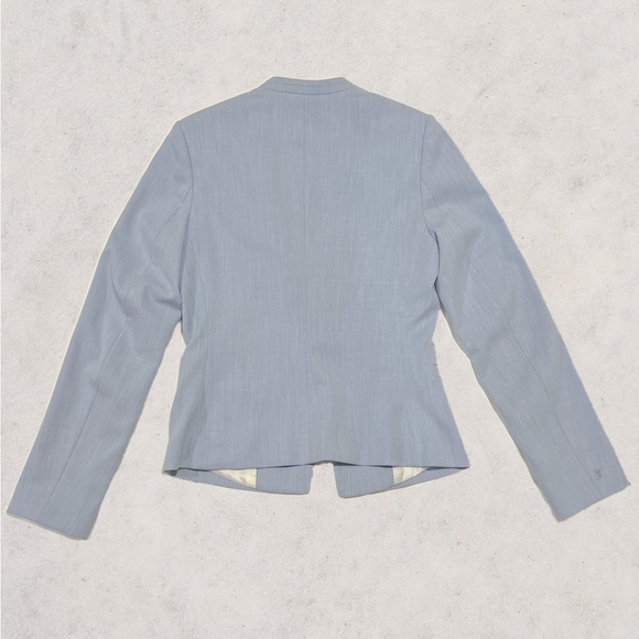 H&M Light Blue Collarless Blazer- Size 2 - Picture 3 of 3